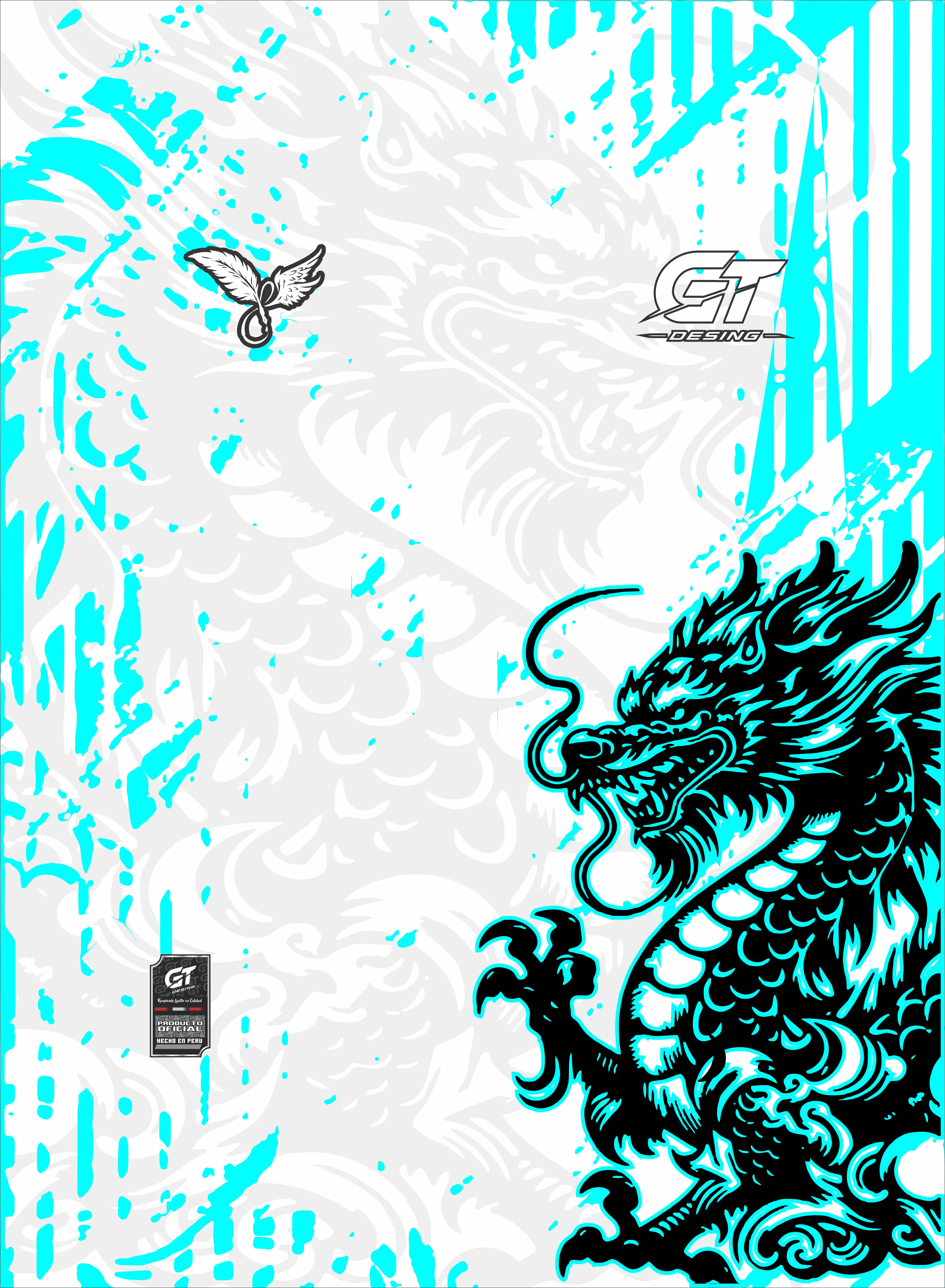 diseño dragon cian